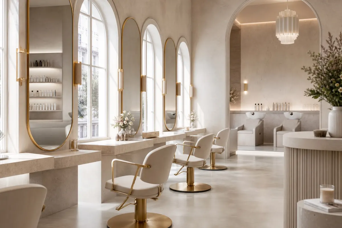 Airy salon interior